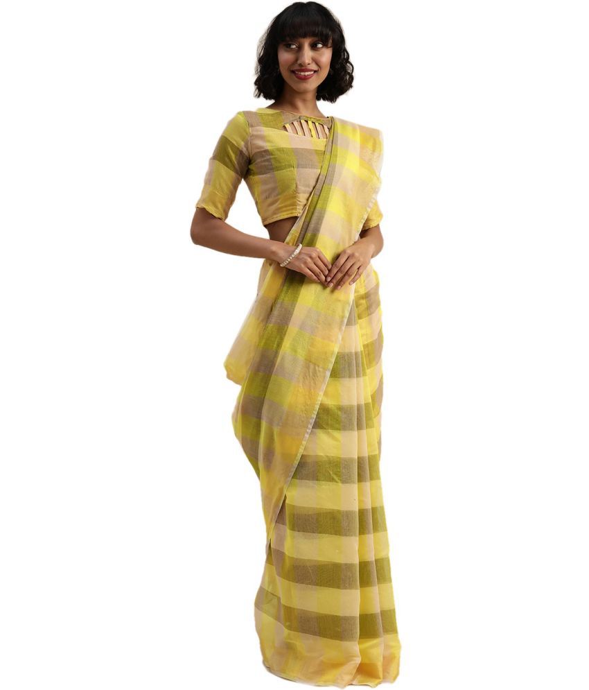     			Saadhvi Cotton Silk Embellished Saree With Blouse Piece - yellow ( Pack of 1 )
