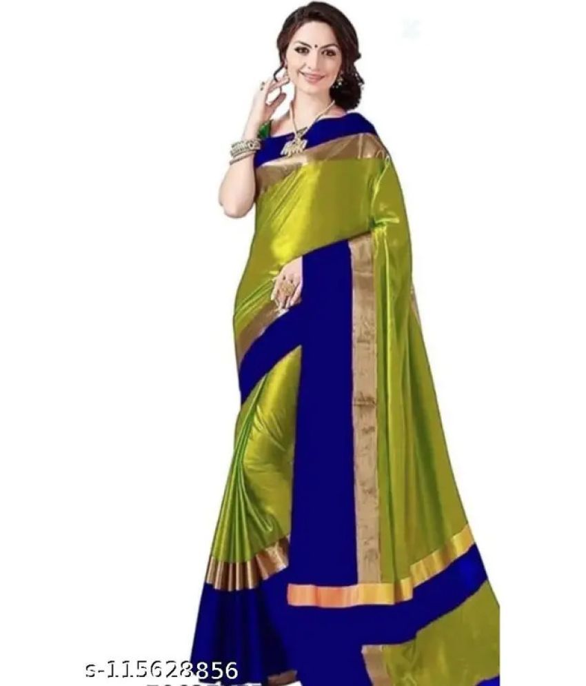     			Saadhvi Cotton Silk Printed Saree Without Blouse Piece - Multicolor ( Pack of 1 )