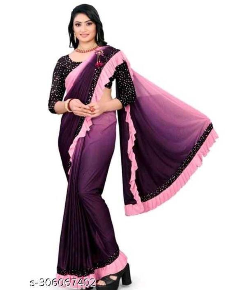     			Saadhvi Cotton Silk Printed Saree Without Blouse Piece - Wine ( Pack of 1 )