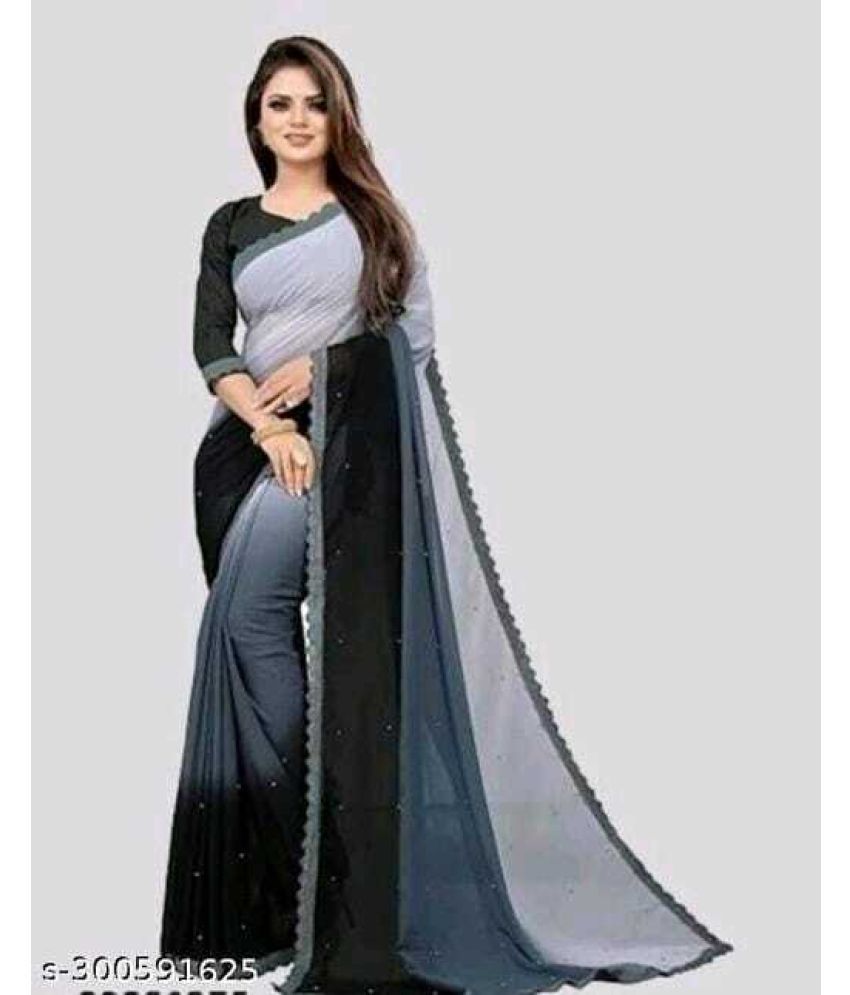     			Saadhvi Cotton Silk Solid Saree Without Blouse Piece - Black ( Pack of 1 )