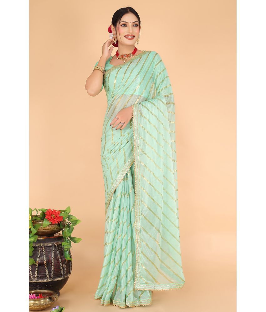     			Saadhvi Cotton Silk Woven Saree Without Blouse Piece - Blue ( Pack of 1 )