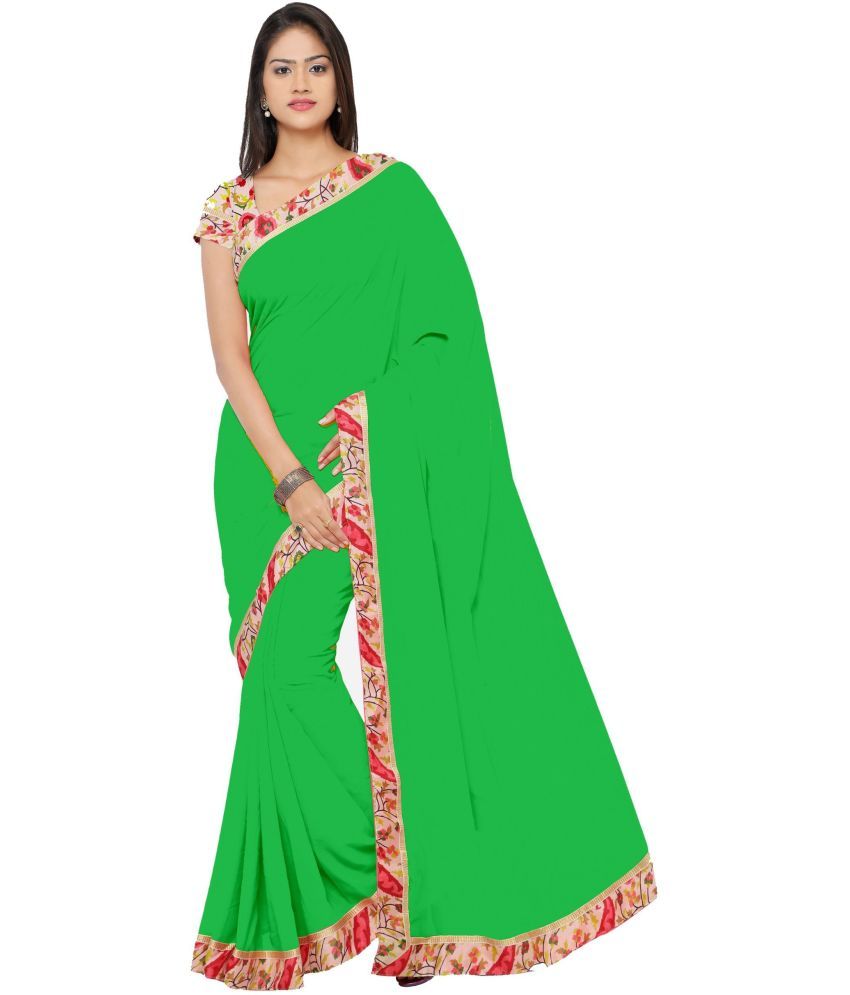     			Saadhvi Cotton Silk Woven Saree Without Blouse Piece - Green ( Pack of 1 )