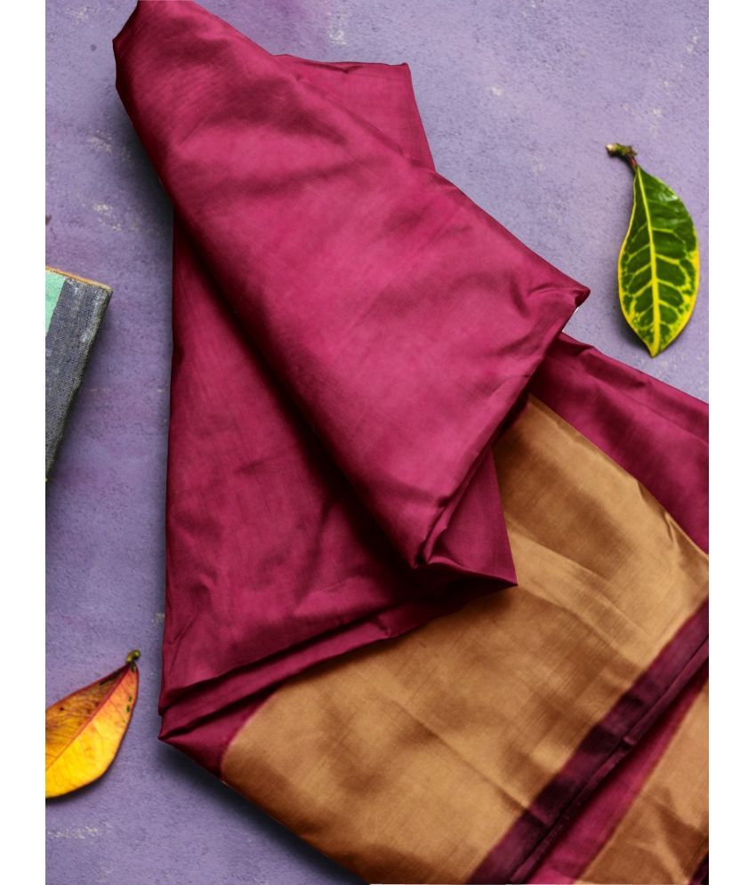     			Saadhvi Cotton Silk Woven Saree Without Blouse Piece - Maroon ( Pack of 1 )