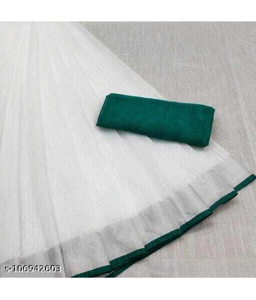     			Saadhvi Cotton Silk Woven Saree Without Blouse Piece - Cream ( Pack of 1 )