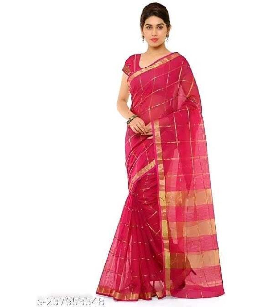     			Saadhvi Cotton Silk Woven Saree Without Blouse Piece - Cream ( Pack of 1 )