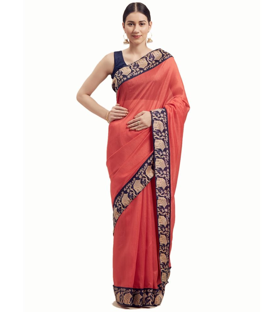     			Saadhvi Cotton Silk Woven Saree Without Blouse Piece - Peach ( Pack of 1 )