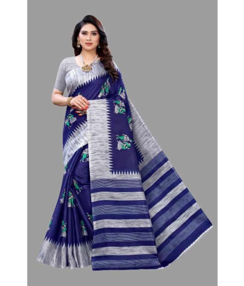     			Vkaran Cotton Silk Applique Saree Without Blouse Piece - Multicolor ( Pack of 1 )