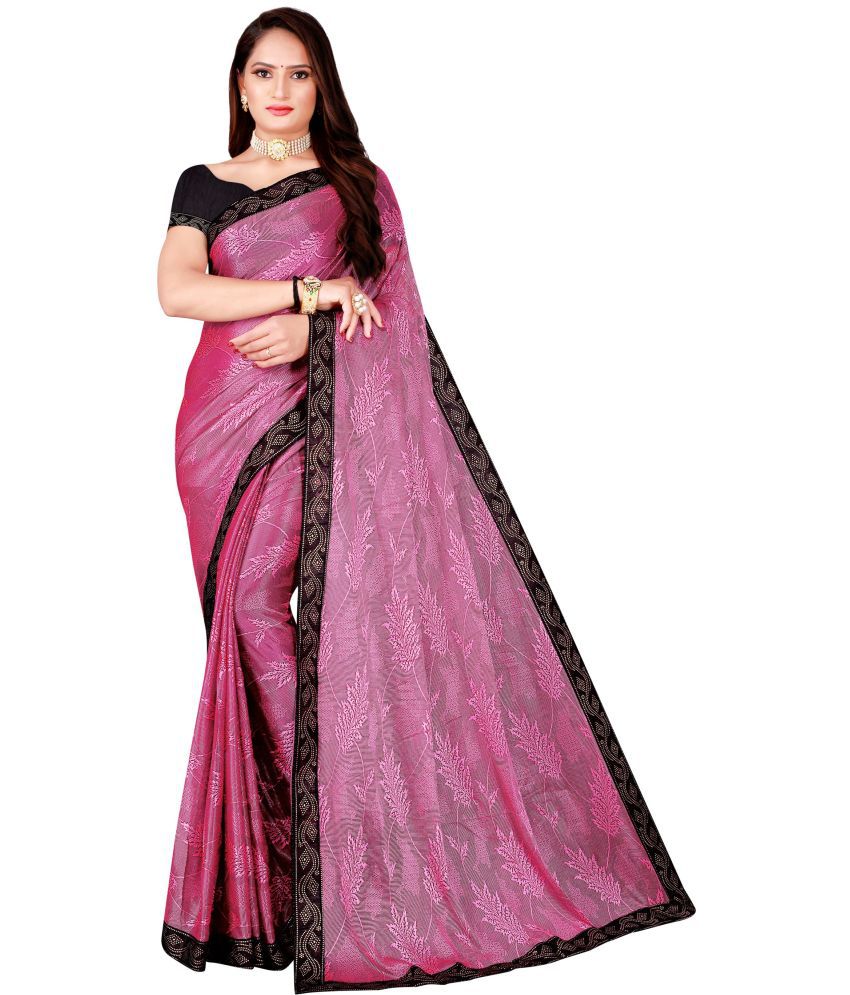     			Vkaran Cotton Silk Solid Saree Without Blouse Piece - Pink ( Pack of 1 )