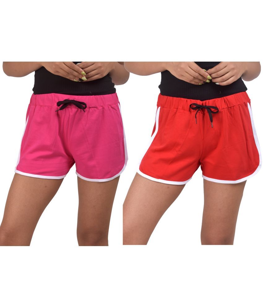     			powermerc Cotton Hot Pants - Multi Color Pack of 2