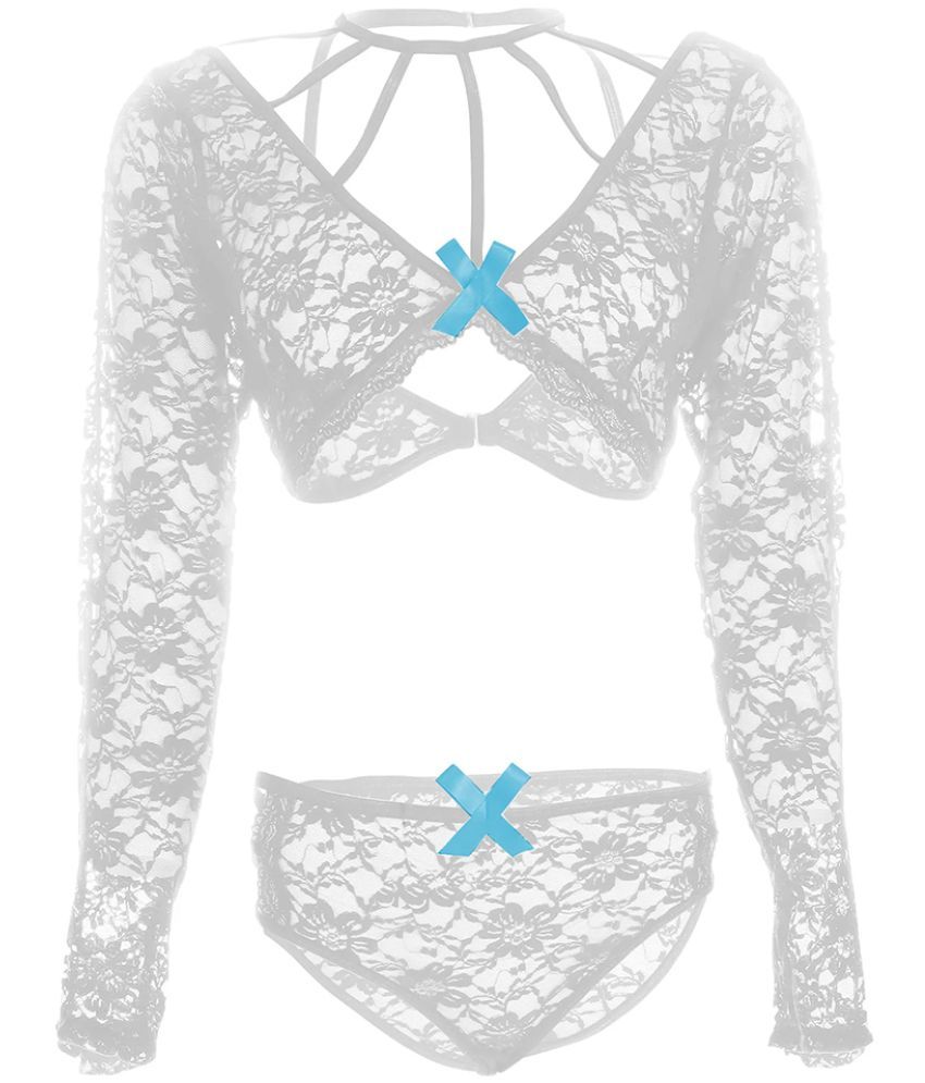     			psychovest White Lace Women's Bra & Panty Set ( Pack of 1 )