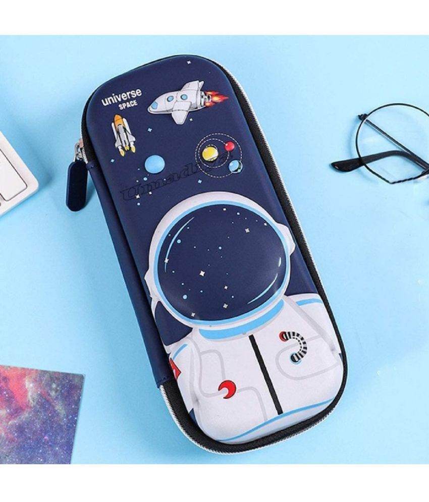     			3D Cover Large Capacity Pencil Case Compass with Compartments