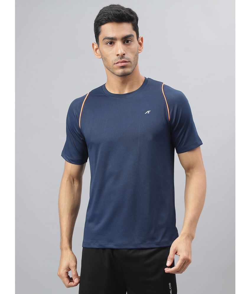     			Alcis Navy Blue Polyester Slim Fit Men's Sports T-Shirt ( Pack of 1 )