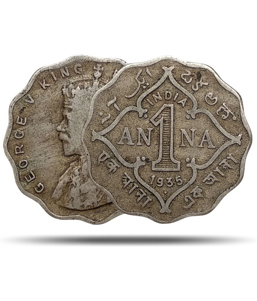     			COINIACS Scarce Authentic 1 Anna George V King (1912-17) Nickel Coin, British India Uniform Coinage Historic Old Collectible Coin. Collectible