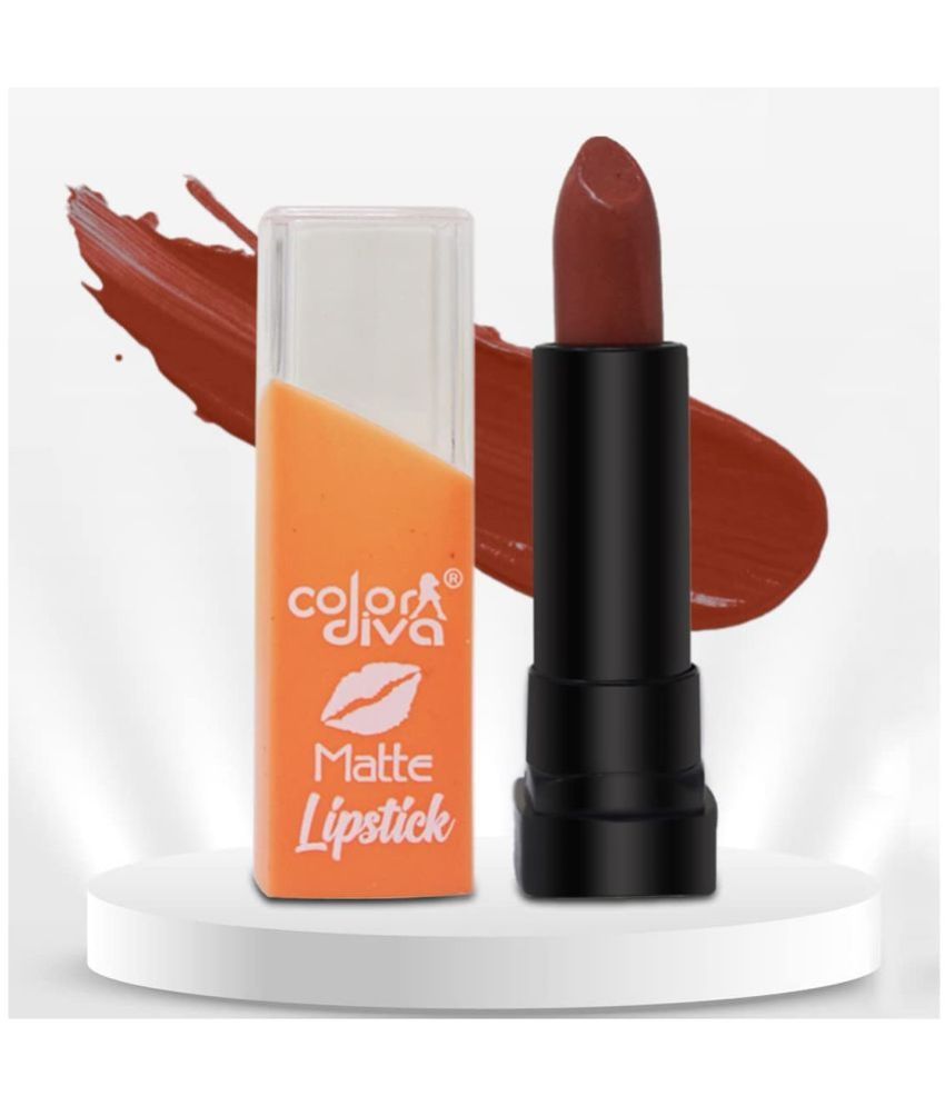     			Color Diva Creamy Matte Long Lasting Moisturizing Lipstick, Brown, 4.5g (CDLPSK114)