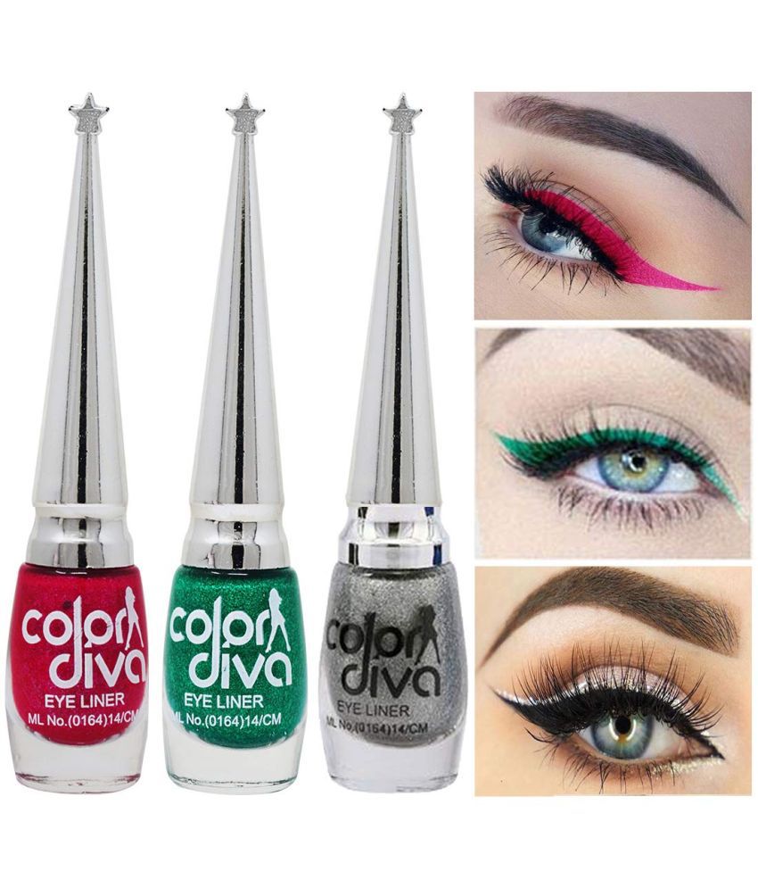     			Color Diva Multi Glossy Eye Liner Liquid ( Pack of 3 )