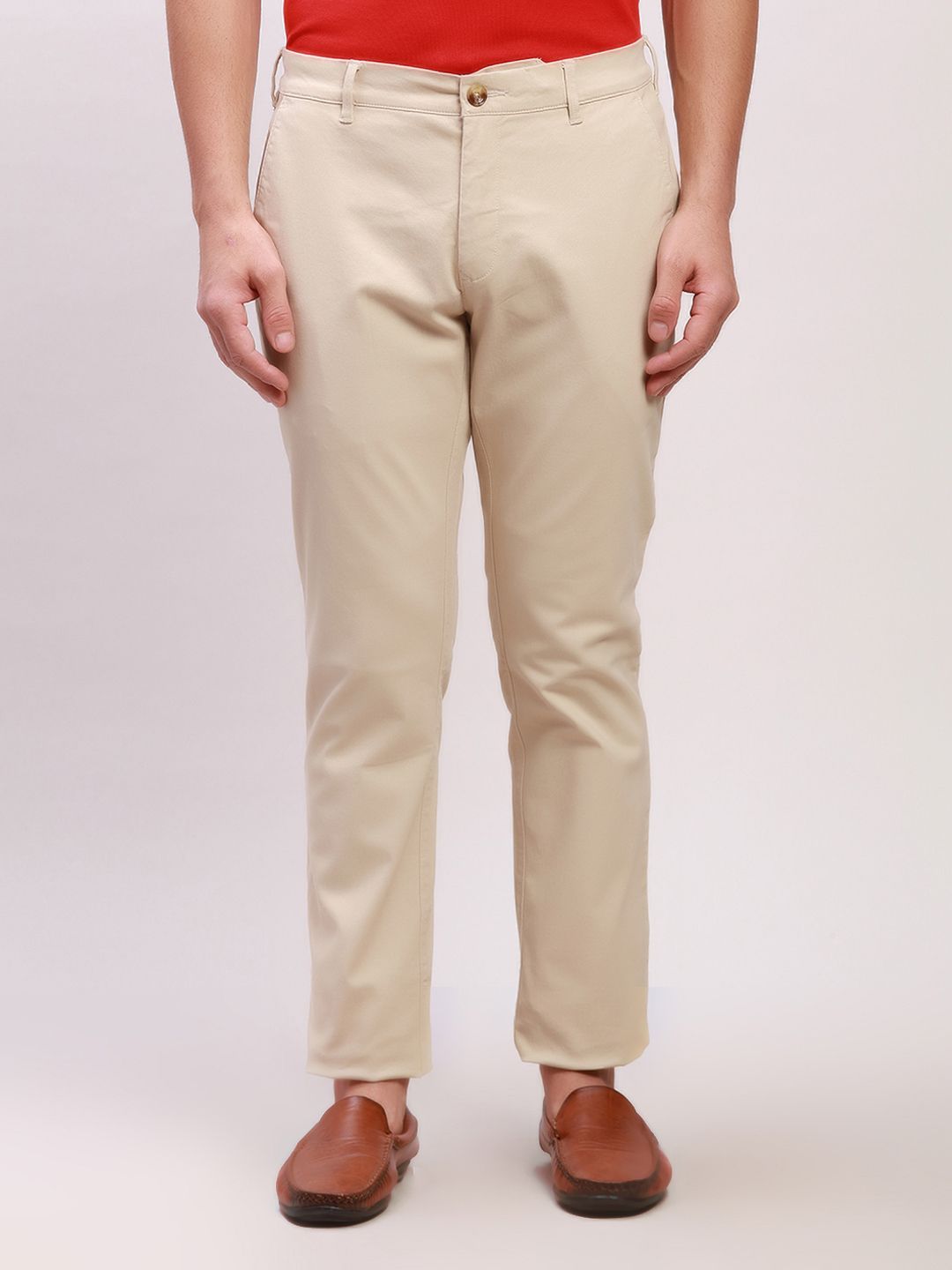     			Colorplus Slim Flat Men's Cargos - Beige ( Pack of 1 )