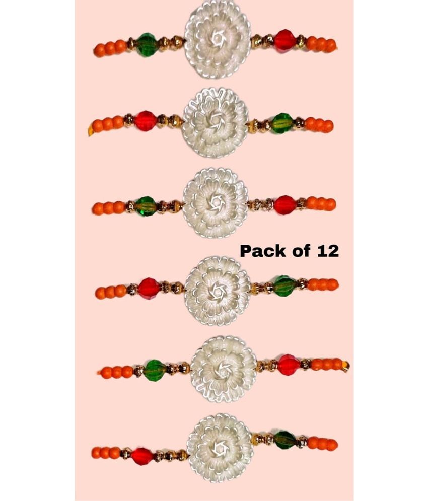     			DAYBETTER Bhaiya Bhabhi Rakhi Multicolour Combo Rakhi with Roli and Chawal rakhi for brother Pack of 12