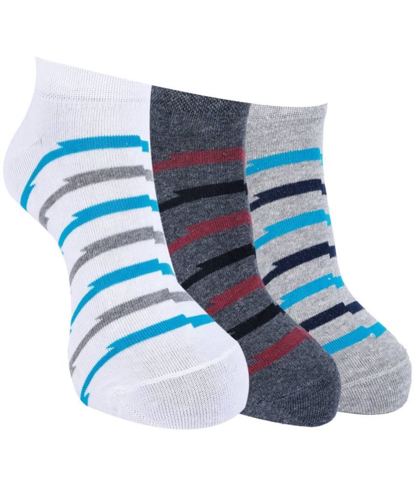     			Force NXT Cotton Blend Men's Striped Multicolor Ankle Length Socks ( Pack of 3 )