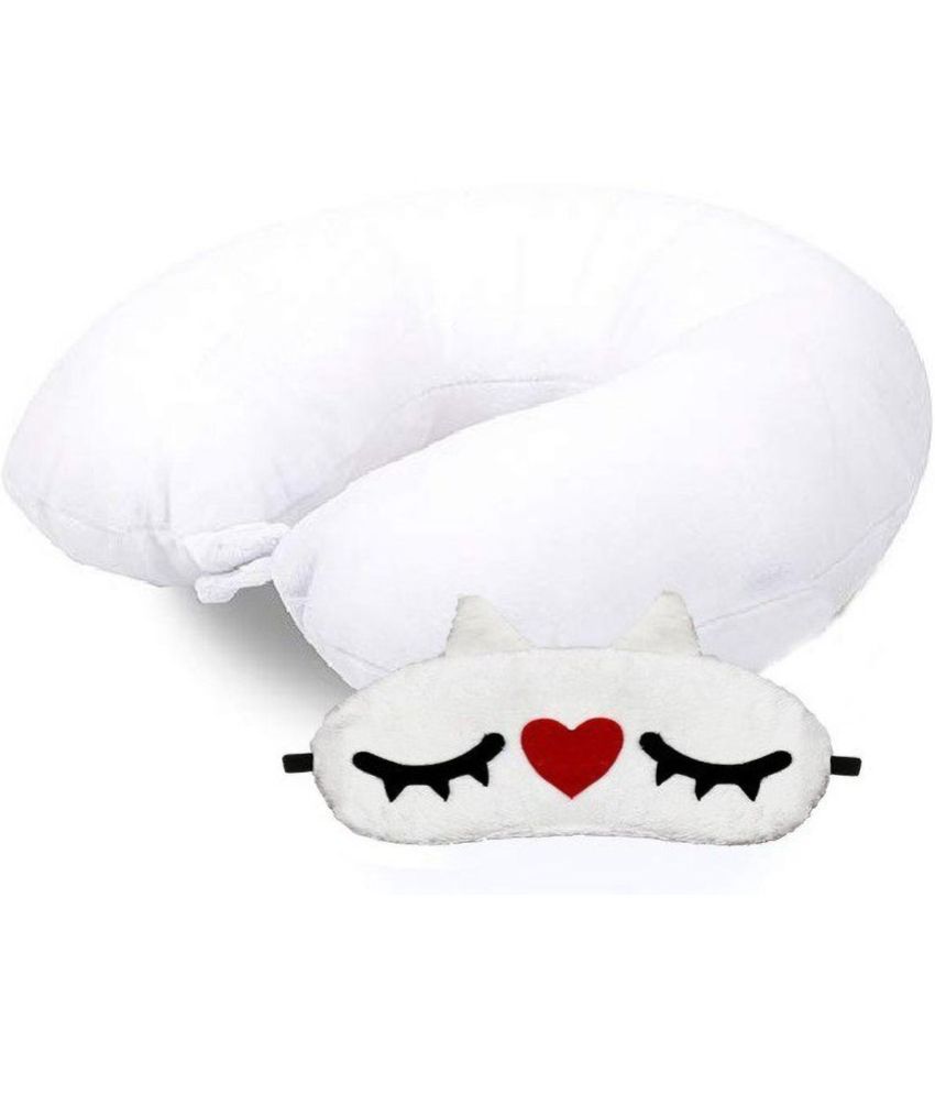     			JUZZII White Neck Pillow,Eye Shade ( Pack of 2 )