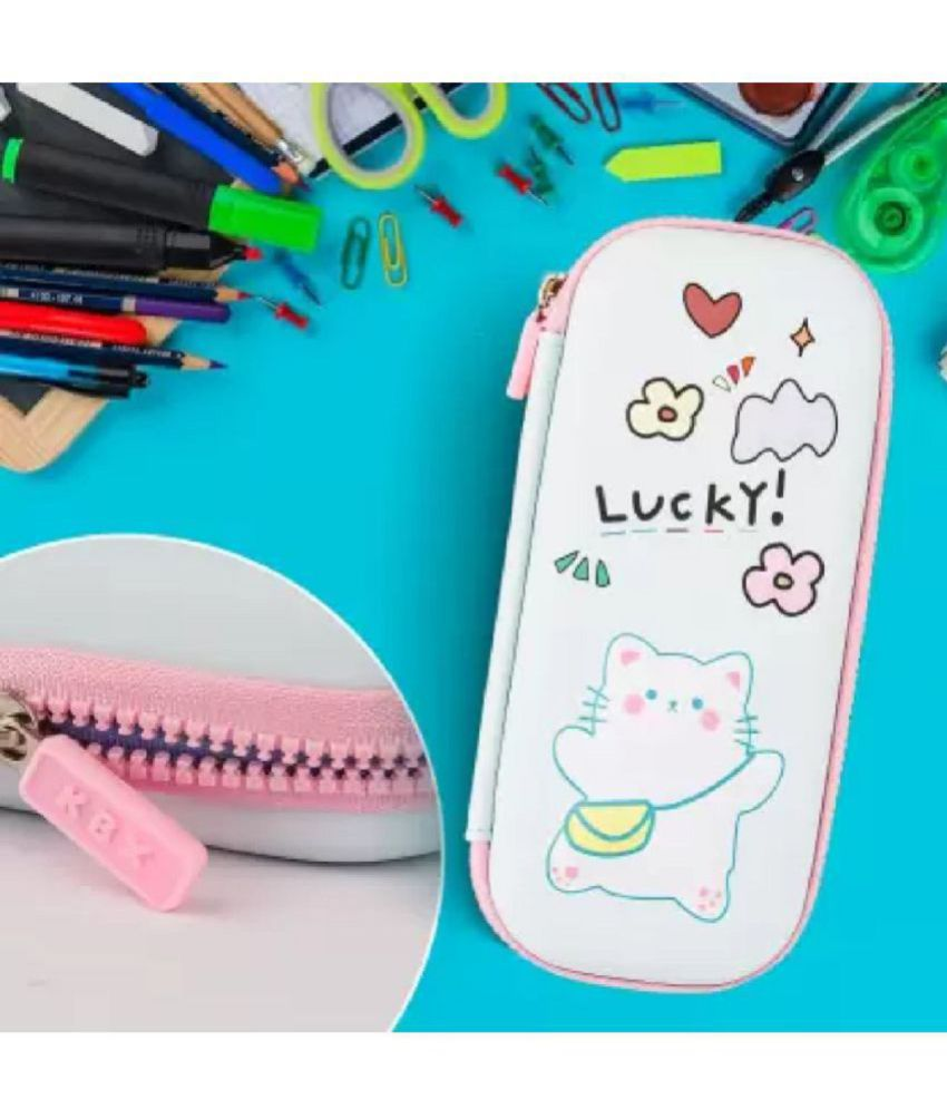     			Pencil Case for Girls 3D Cloth cat Cartoon Storage Pouch Pen Holder for School Kids Large-Capacity