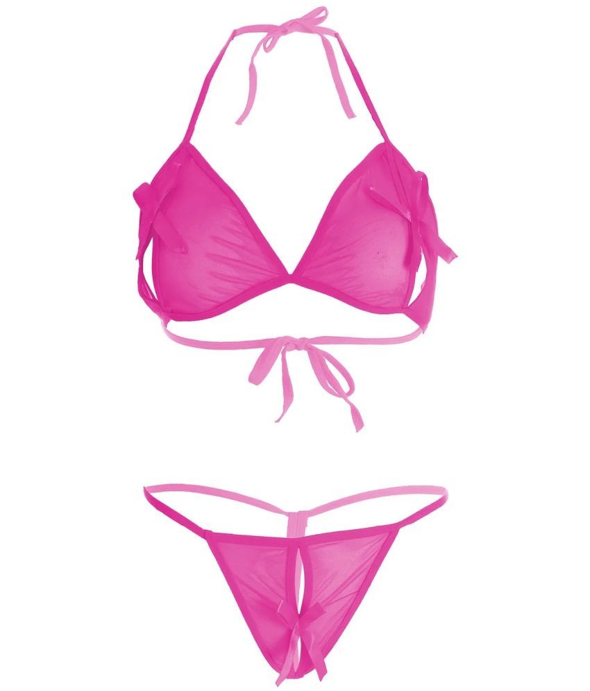     			Purble Polyester Women's Bra & Panty Set ( Pink )