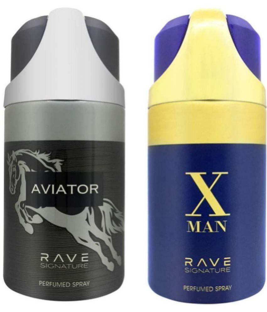     			Rave AVITOR , X MAN DEODORANT Deodorant Spray for Men 500 ml ( Pack of 2 )