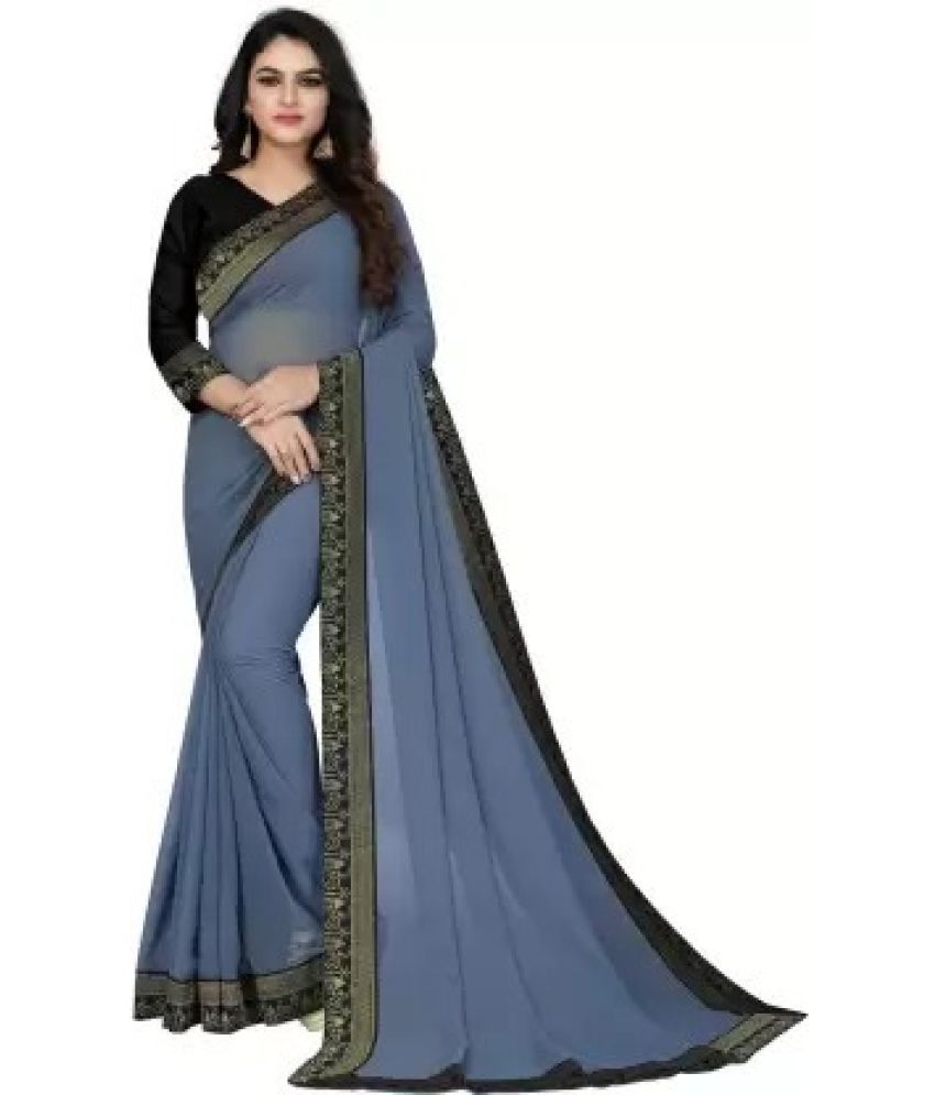     			Saadhvi Cotton Silk Applique Saree Without Blouse Piece - Grey ( Pack of 2 )