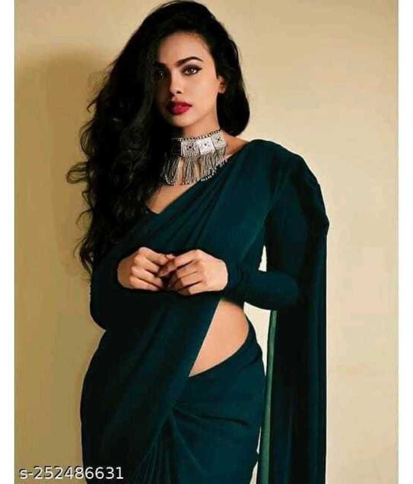     			Saadhvi Cotton Silk Applique Saree Without Blouse Piece - Rama ( Pack of 1 )