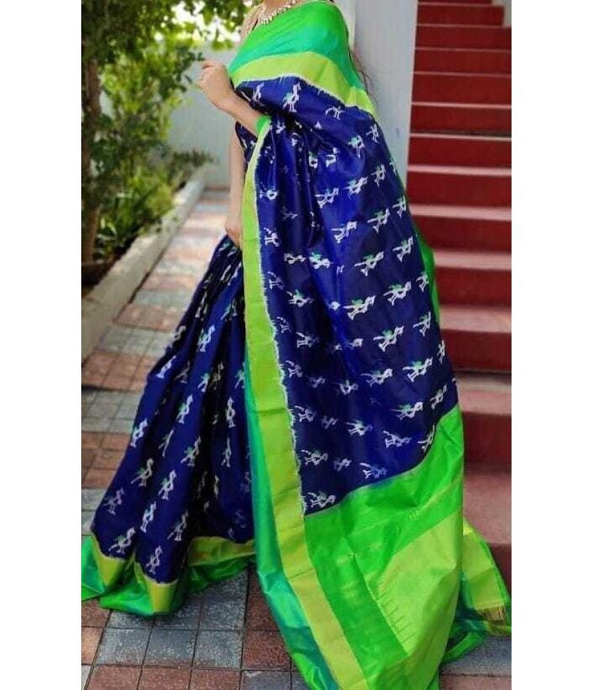     			Saadhvi Cotton Silk Applique Saree Without Blouse Piece - Green ( Pack of 1 )