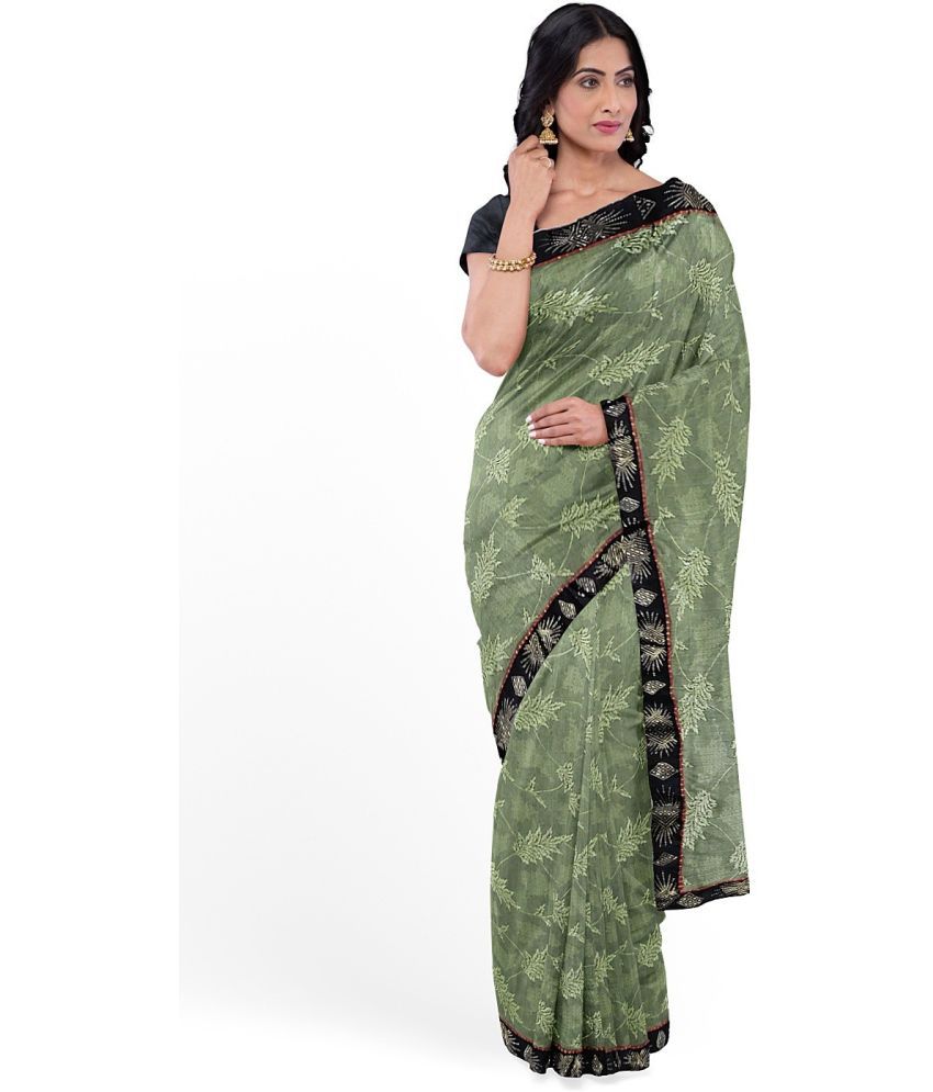     			Saadhvi Cotton Silk Applique Saree Without Blouse Piece - Gold ( Pack of 2 )