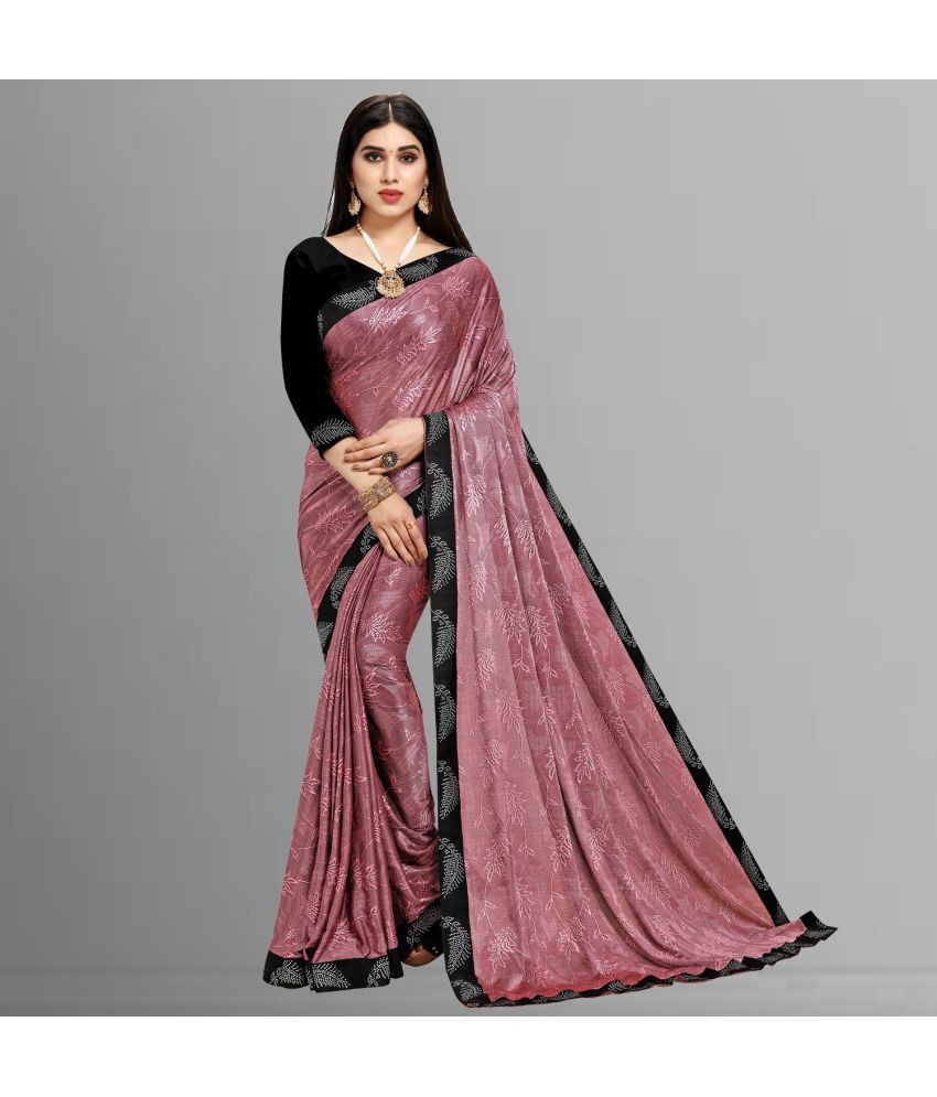     			Saadhvi Net Cut Outs Saree With Blouse Piece - Pink ( Pack of 1 )