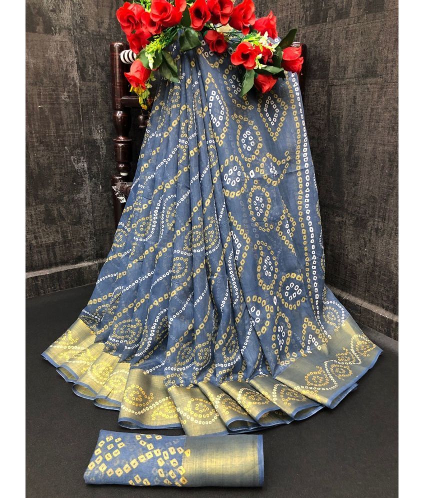     			Saadhvi Net Cut Outs Saree With Blouse Piece - Grey ( Pack of 1 )