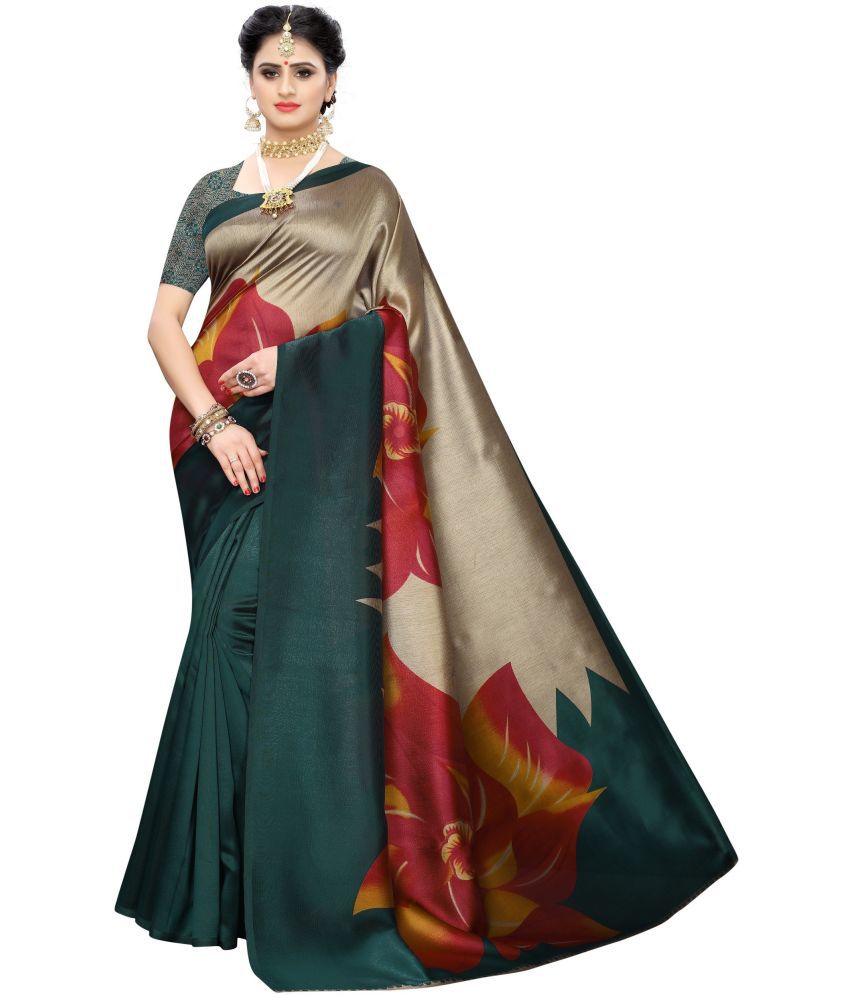     			Saadhvi Net Cut Outs Saree With Blouse Piece - Rama ( Pack of 1 )