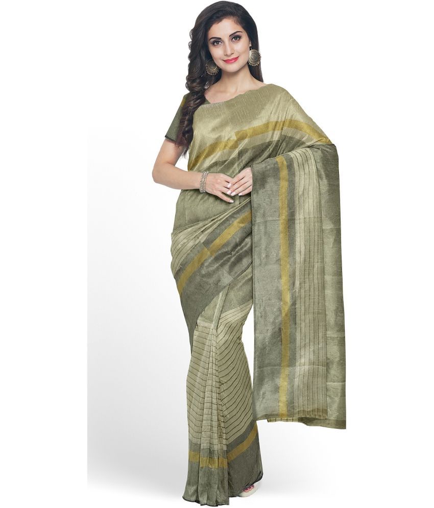     			Saadhvi Net Cut Outs Saree With Blouse Piece - Grey ( Pack of 1 )