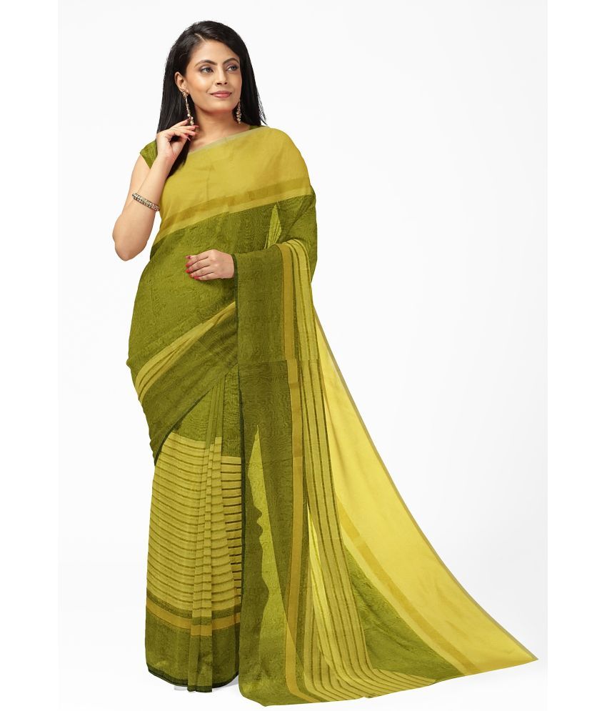     			Vkaran Cotton Silk Solid Saree Without Blouse Piece - Green ( Pack of 1 )