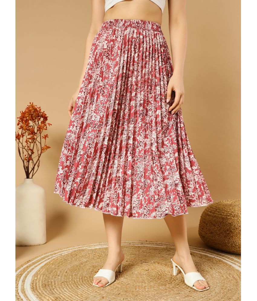     			ZWERLON Pink Crepe Women's Flared Skirt ( Pack of 1 )