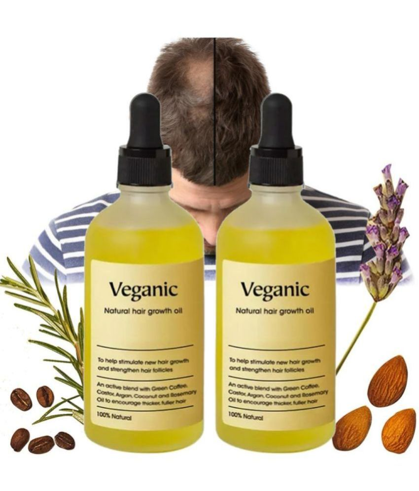     			Veganic natural hair growth oil, Anti- Dandruff, Anti-Hairfall For Men & Women 60 ml pack of 2