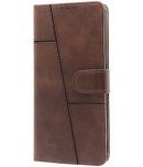 Doyen Creations Brown Flip Cover Artificial Leather Compatible For Vivo Y11 ( Pack of 1 )