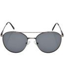 Hrinkar Dark Grey Round Sunglasses ( Pack of 1 )