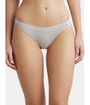 Jockey SS02 Women Super Combed Cotton Elastane Stretch Low Waist Bikini - Steel Grey Melange