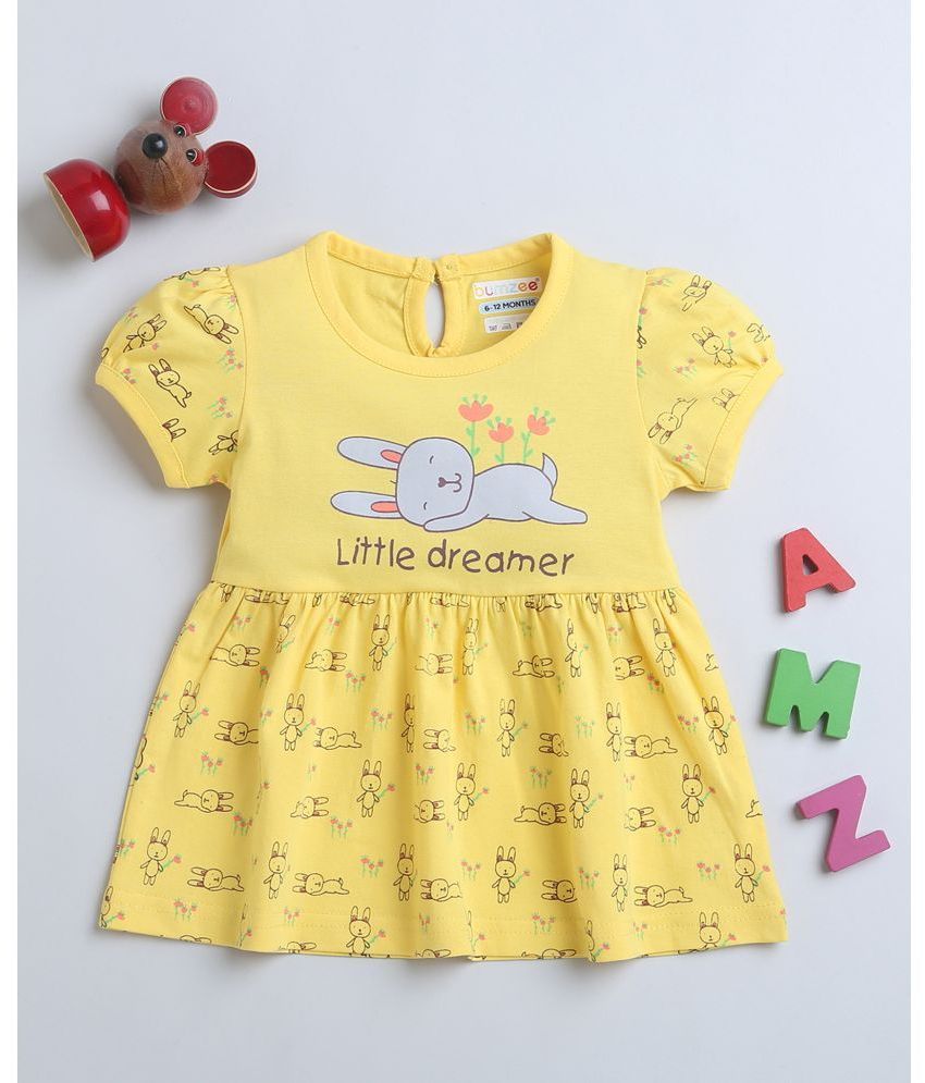     			BUMZEE Pack of 1 Baby Girls Cotton Frock ( Yellow )