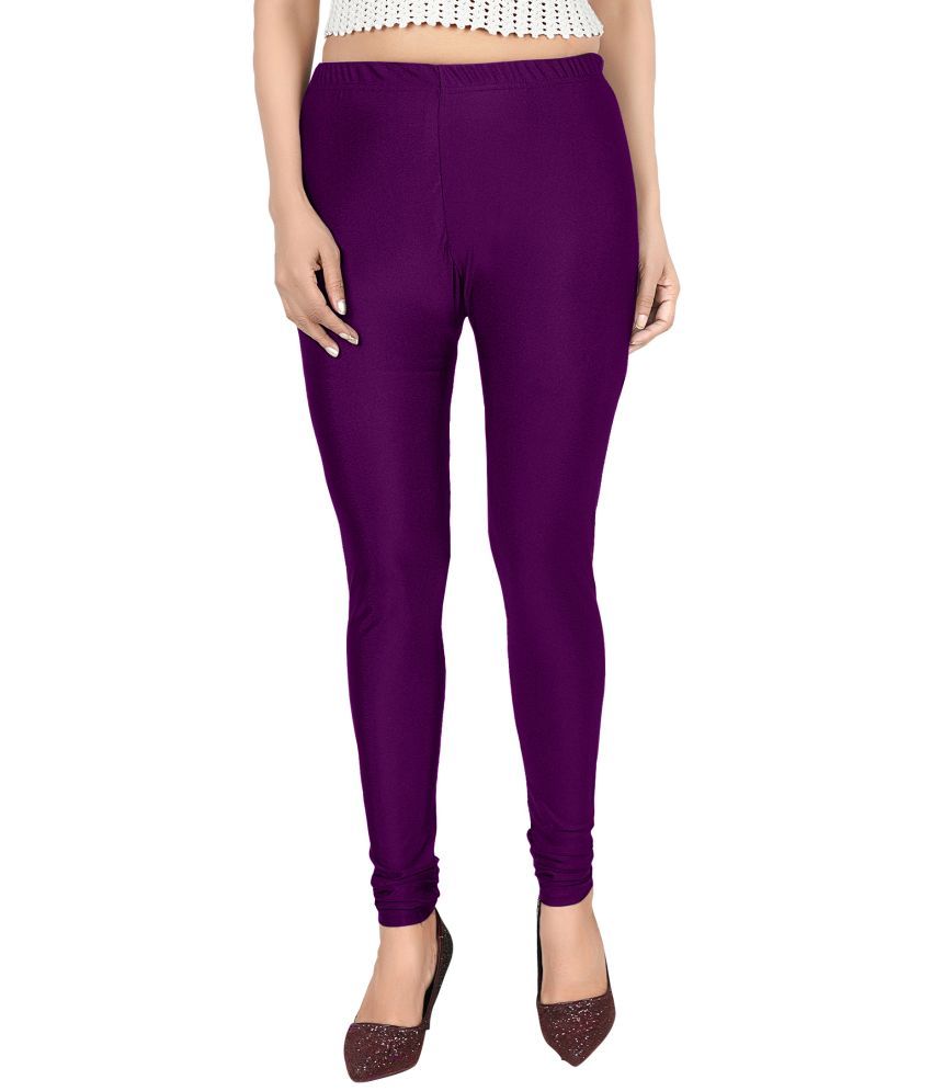     			Colorscube - Purple Lycra Women's Churidar ( Pack of 1 )