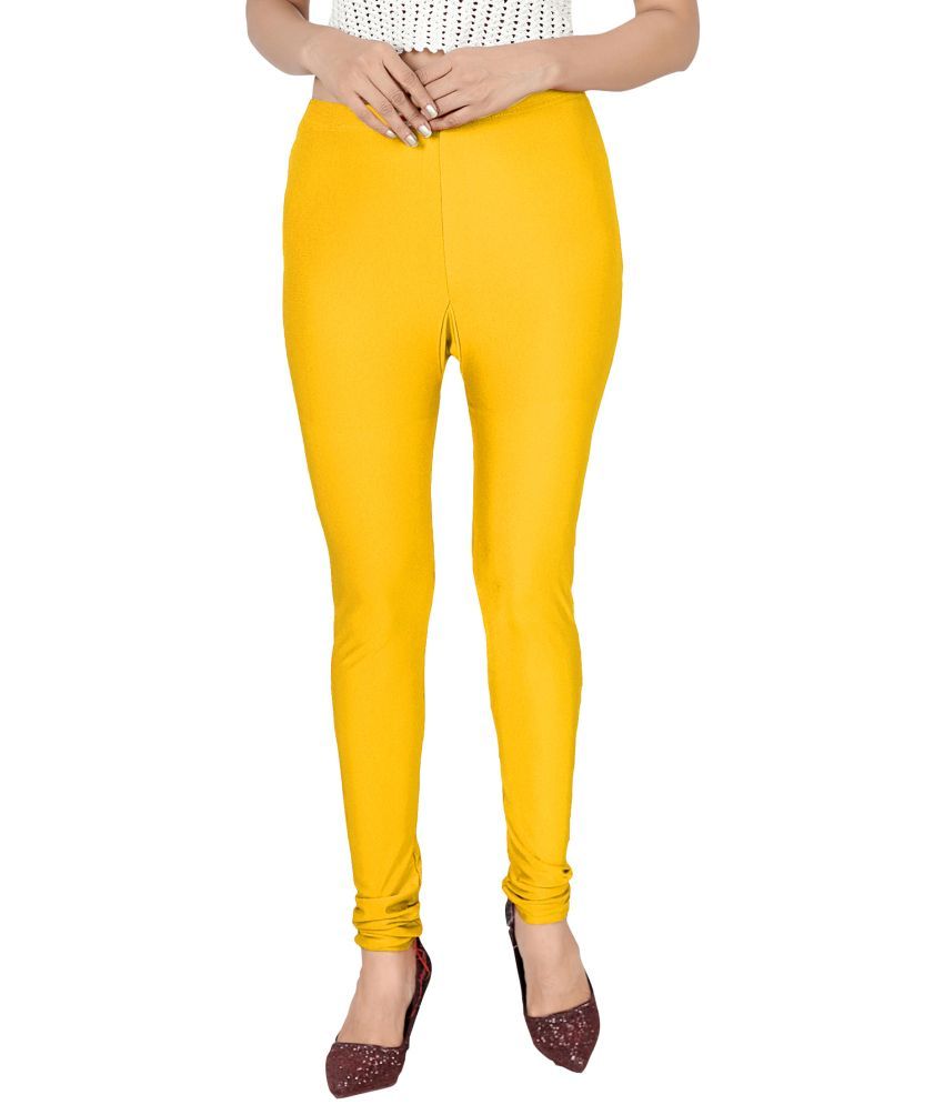     			Colorscube - Yellow Lycra Women's Churidar ( Pack of 1 )