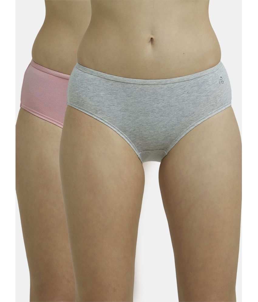     			Jockey SW02 Women's Cotton Elastane Hipster - Solid Assorted(Pack of 2 - Color & Prints May Vary)