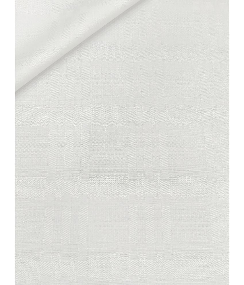     			KEMILON White Cotton Blend Men's Unstitched Shirt Piece ( Pack of 1 )