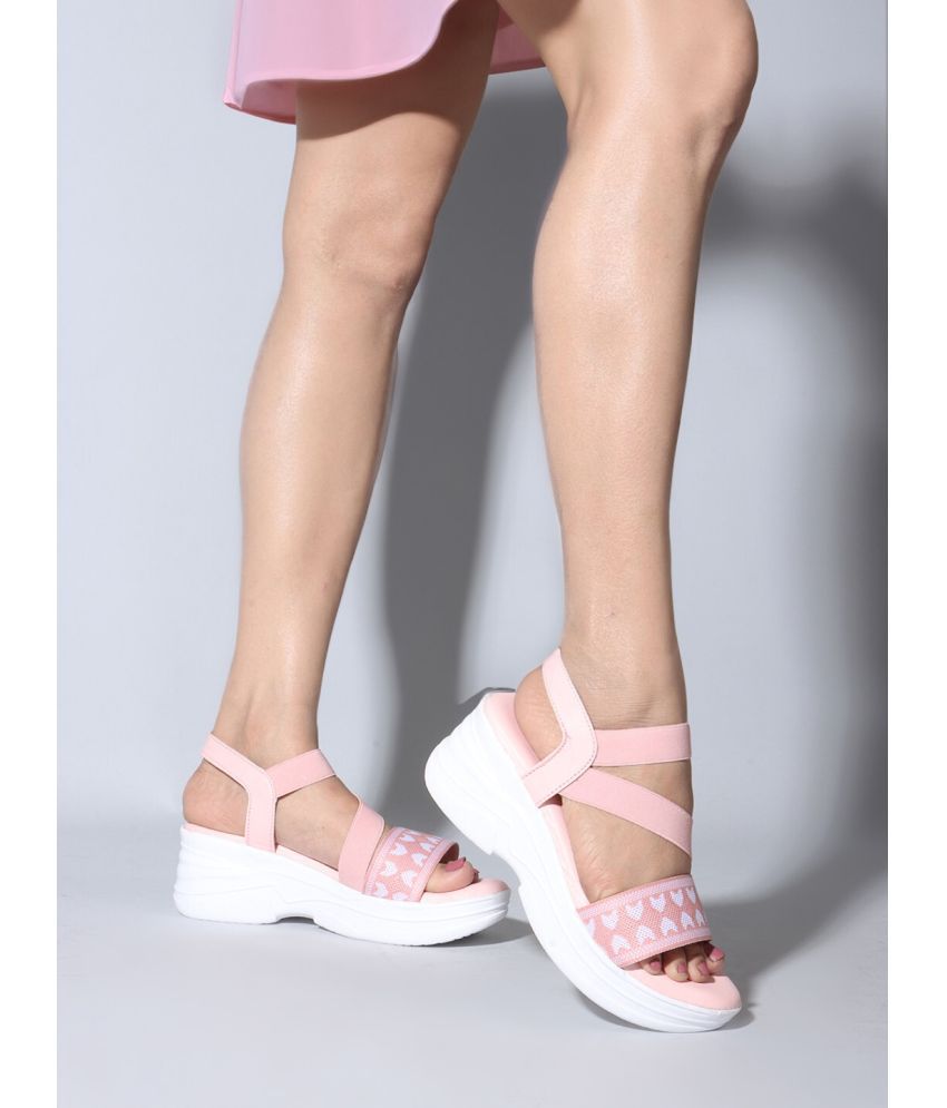     			Kajmi Pink Women's Sandal Heels