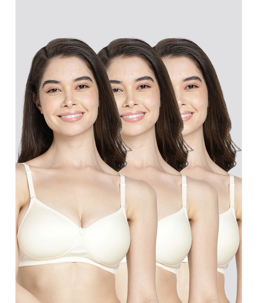     			Kalyani Pack of 3 Cotton Blend Lightly Padded Women's Everyday Bra ( Beige ) MARIA