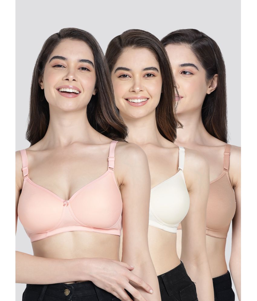     			Kalyani Pack of 3 Cotton Blend Lightly Padded Women's Everyday Bra ( Multicolor ) CHERRY