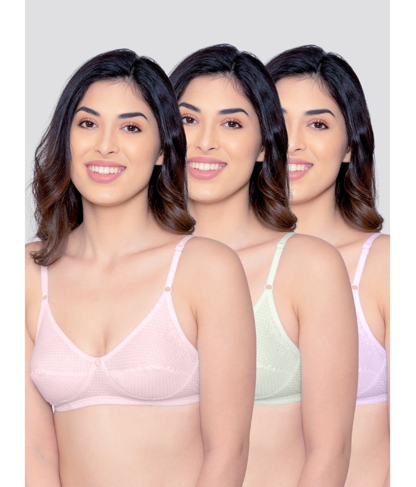     			Kalyani Pack of 3 Cotton Non Padded Women's Everyday Bra ( Multicolor ) ELIN