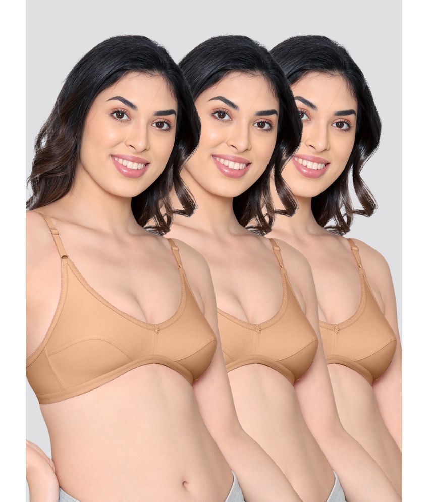     			Kalyani Pack of 3 Cotton Blend Non Padded Women's Everyday Bra ( Nude ) VIDHI